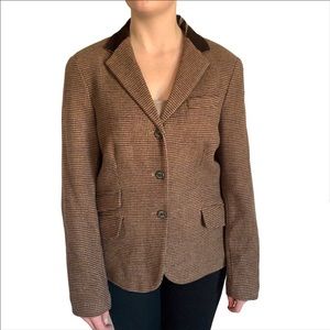 Women’s Chaps Wool Blend Fitted Brown Blazer